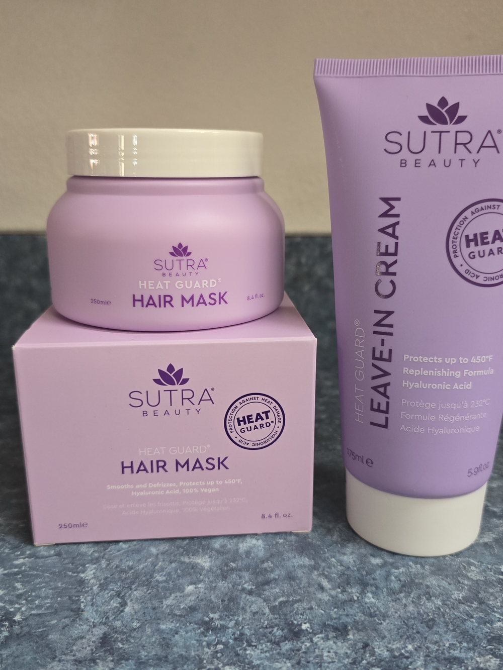 SUTRA BEAUTY Heat Guard Hair Mask 8.4floz and Leave-in Conditioner 5.9floz